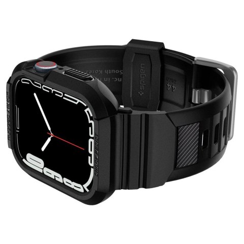 Etui z paskiem Spigen Rugged Armor Pro na Apple Watch 4 / 5 / 6 / 7 / 8 / SE (44/45 mm) - czarne Etui z paskiem Spigen Rugged Armor Pro na Apple Watch 4 / 5 / 6 / 7 / 8 / SE (44/45 mm) - czarne