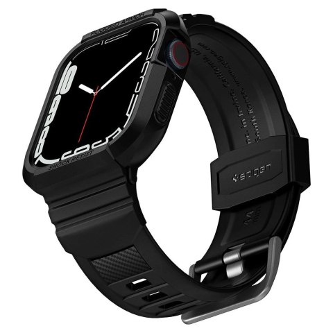 Etui z paskiem Spigen Rugged Armor Pro na Apple Watch 4 / 5 / 6 / 7 / 8 / SE (44/45 mm) - czarne Etui z paskiem Spigen Rugged Armor Pro na Apple Watch 4 / 5 / 6 / 7 / 8 / SE (44/45 mm) - czarne