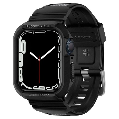 Etui z paskiem Spigen Rugged Armor Pro na Apple Watch 4 / 5 / 6 / 7 / 8 / SE (44/45 mm) - czarne Etui z paskiem Spigen Rugged Armor Pro na Apple Watch 4 / 5 / 6 / 7 / 8 / SE (44/45 mm) - czarne