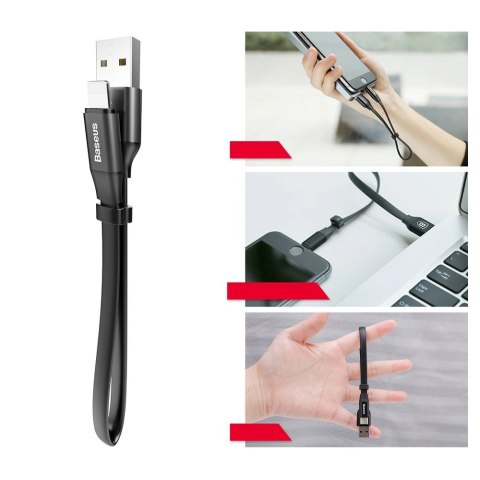 Kabel Baseus Nimble USB-A / Lightning 2A 0.23 m - czarny Kabel Baseus Nimble USB-A / Lightning 2A 0.23 m - czarny
