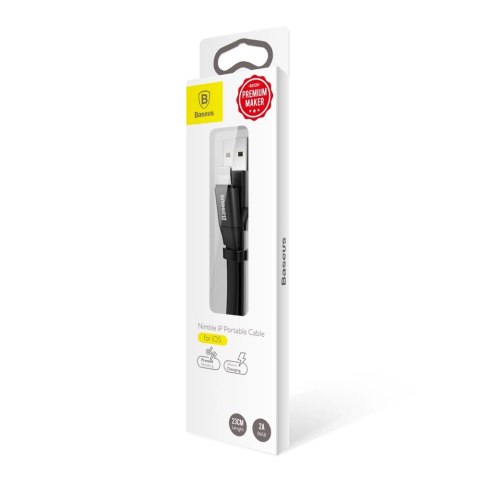 Kabel Baseus Nimble USB-A / Lightning 2A 0.23 m - czarny Kabel Baseus Nimble USB-A / Lightning 2A 0.23 m - czarny