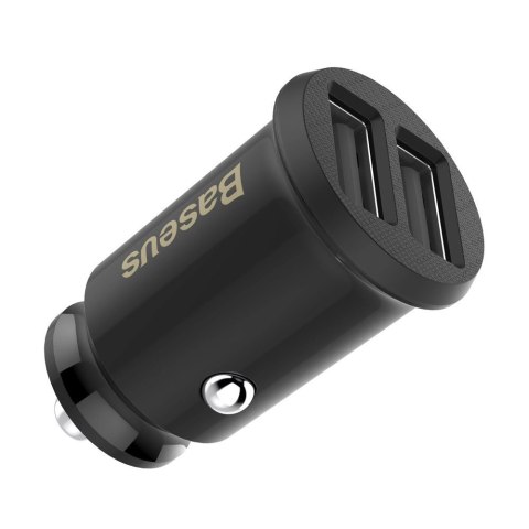 Mini ładowarka Baseus Grain Car Charger CCALL-ML01 samochodowa 2x USB-A 3.1A - czarna Mini ładowarka Baseus Grain Car Charger CCALL-ML01 samochodowa 2x USB-A 3.1A - czarna