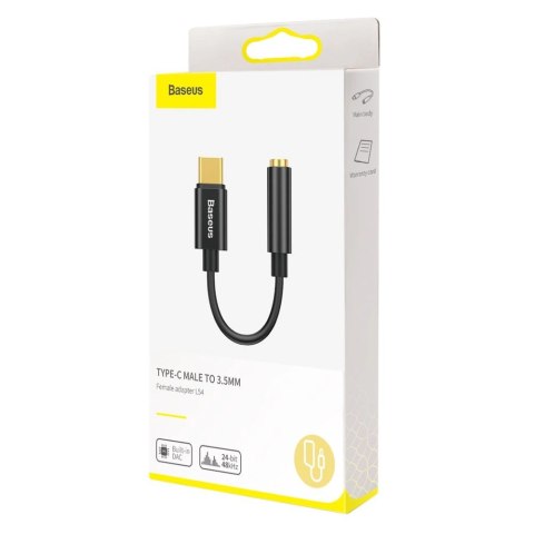 Adapter Baseus L54 do słuchawek USB-C / mini jack 3.5mm DAC 24 bit 48 KHz - czarny Adapter Baseus L54 do słuchawek USB-C / mini jack 3.5mm DAC 24 bit 48 KHz - czarny
