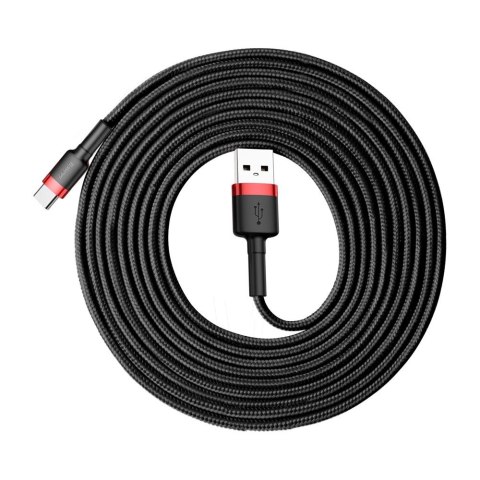 Baseus Cafule Cable wytrzymały nylonowy kabel przewód USB / USB-C QC3.0 2A 3M czarno-czerwony (CATKLF-U91) Baseus Cafule Cable wytrzymały nylonowy kabel przewód USB / USB-C QC3.0 2A 3M czarno-czerwony (CATKLF-U91)