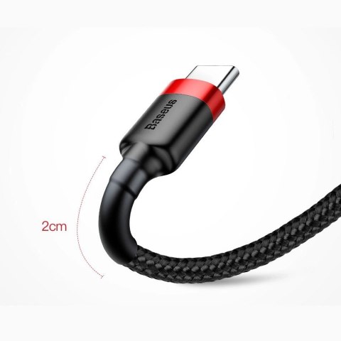 Baseus Cafule Cable wytrzymały nylonowy kabel przewód USB / USB-C QC3.0 2A 3M czarno-czerwony (CATKLF-U91) Baseus Cafule Cable wytrzymały nylonowy kabel przewód USB / USB-C QC3.0 2A 3M czarno-czerwony (CATKLF-U91)