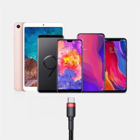 Baseus Cafule Cable wytrzymały nylonowy kabel przewód USB / USB-C QC3.0 2A 3M czarno-czerwony (CATKLF-U91) Baseus Cafule Cable wytrzymały nylonowy kabel przewód USB / USB-C QC3.0 2A 3M czarno-czerwony (CATKLF-U91)