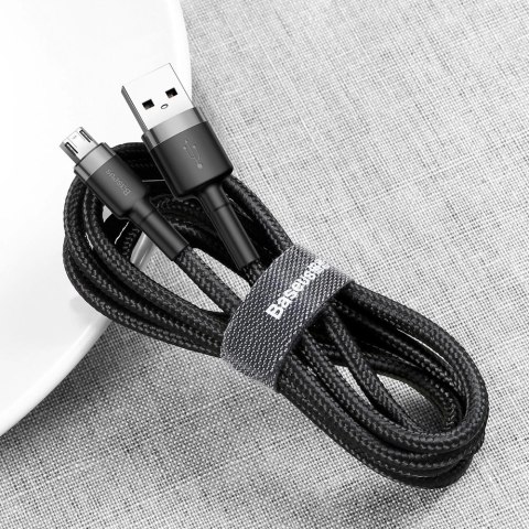 Baseus Cafule Cable wytrzymały nylonowy kabel przewód USB / micro USB 2A 3M czarno-szary (CAMKLF-HG1) Baseus Cafule Cable wytrzymały nylonowy kabel przewód USB / micro USB 2A 3M czarno-szary (CAMKLF-HG1)