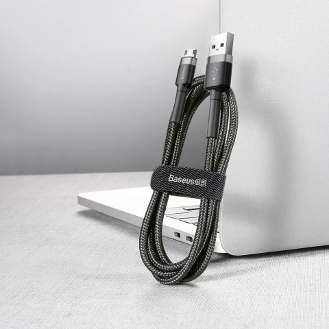 Baseus Cafule Cable wytrzymały nylonowy kabel przewód USB / micro USB 2A 3M czarno-szary (CAMKLF-HG1) Baseus Cafule Cable wytrzymały nylonowy kabel przewód USB / micro USB 2A 3M czarno-szary (CAMKLF-HG1)