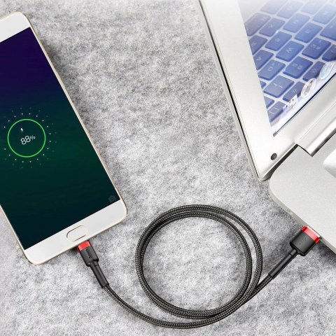 Baseus Cafule Cable wytrzymały nylonowy kabel przewód USB / micro USB 2A 3M czarno-szary (CAMKLF-HG1) Baseus Cafule Cable wytrzymały nylonowy kabel przewód USB / micro USB 2A 3M czarno-szary (CAMKLF-HG1)