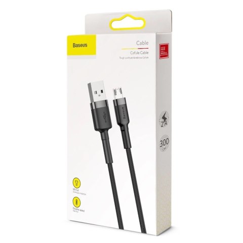 Baseus Cafule Cable wytrzymały nylonowy kabel przewód USB / micro USB 2A 3M czarno-szary (CAMKLF-HG1) Baseus Cafule Cable wytrzymały nylonowy kabel przewód USB / micro USB 2A 3M czarno-szary (CAMKLF-HG1)