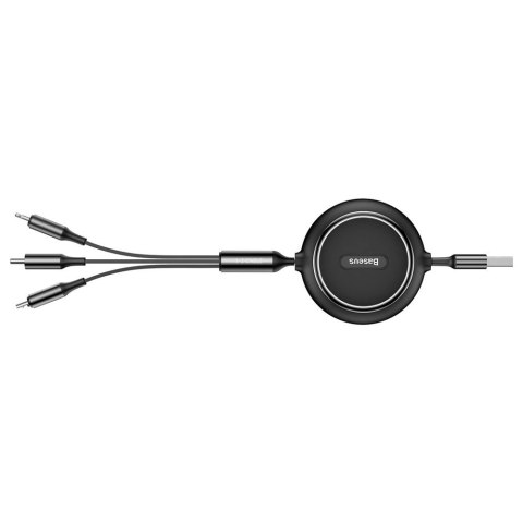 Baseus Golden Loop rozwijany kabel 3w1 USB - micro USB / Lightning / USB-C 3.5A 35cm - 120cm czarny (CAMLT-JH01) Baseus Golden Loop rozwijany kabel 3w1 USB - micro USB / Lightning / USB-C 3.5A 35cm - 120cm czarny (CAMLT-JH01)