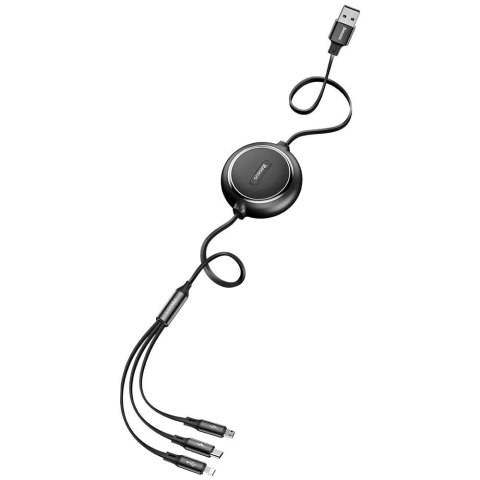 Baseus Golden Loop rozwijany kabel 3w1 USB - micro USB / Lightning / USB-C 3.5A 35cm - 120cm czarny (CAMLT-JH01) Baseus Golden Loop rozwijany kabel 3w1 USB - micro USB / Lightning / USB-C 3.5A 35cm - 120cm czarny (CAMLT-JH01)