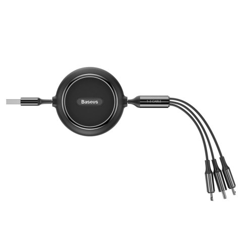 Baseus Golden Loop rozwijany kabel 3w1 USB - micro USB / Lightning / USB-C 3.5A 35cm - 120cm czarny (CAMLT-JH01) Baseus Golden Loop rozwijany kabel 3w1 USB - micro USB / Lightning / USB-C 3.5A 35cm - 120cm czarny (CAMLT-JH01)
