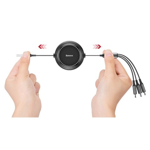 Baseus Golden Loop rozwijany kabel 3w1 USB - micro USB / Lightning / USB-C 3.5A 35cm - 120cm czarny (CAMLT-JH01) Baseus Golden Loop rozwijany kabel 3w1 USB - micro USB / Lightning / USB-C 3.5A 35cm - 120cm czarny (CAMLT-JH01)