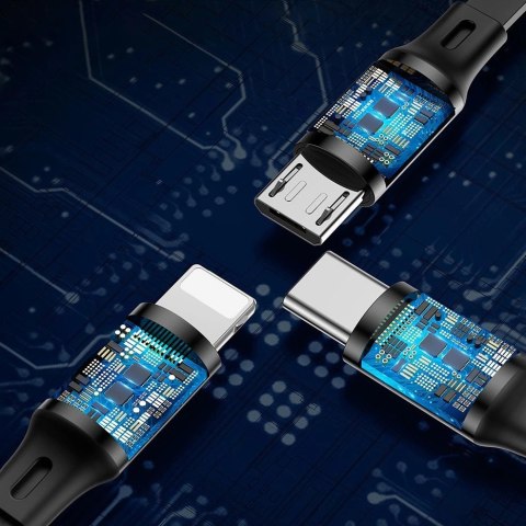 Baseus Golden Loop rozwijany kabel 3w1 USB - micro USB / Lightning / USB-C 3.5A 35cm - 120cm czarny (CAMLT-JH01) Baseus Golden Loop rozwijany kabel 3w1 USB - micro USB / Lightning / USB-C 3.5A 35cm - 120cm czarny (CAMLT-JH01)