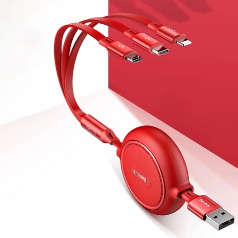 Baseus Golden Loop rozwijany kabel 3w1 USB - micro USB / Lightning / USB-C 3.5A 35cm - 120cm czarny (CAMLT-JH01) Baseus Golden Loop rozwijany kabel 3w1 USB - micro USB / Lightning / USB-C 3.5A 35cm - 120cm czarny (CAMLT-JH01)