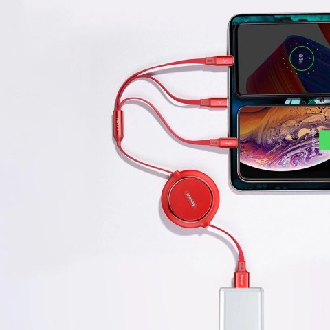 Baseus Golden Loop rozwijany kabel 3w1 USB - micro USB / Lightning / USB-C 3.5A 35cm - 120cm czarny (CAMLT-JH01) Baseus Golden Loop rozwijany kabel 3w1 USB - micro USB / Lightning / USB-C 3.5A 35cm - 120cm czarny (CAMLT-JH01)