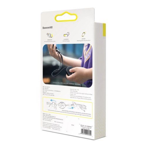 Baseus Golden Loop rozwijany kabel 3w1 USB - micro USB / Lightning / USB-C 3.5A 35cm - 120cm czarny (CAMLT-JH01) Baseus Golden Loop rozwijany kabel 3w1 USB - micro USB / Lightning / USB-C 3.5A 35cm - 120cm czarny (CAMLT-JH01)