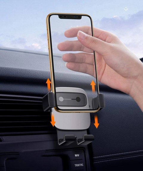 Uchwyt Baseus Cube SUYL-FK01 grawitacyjny na telefon 4.7-6.6" do samochodu na kratkę nawiewu - czarny Uchwyt Baseus Cube SUYL-FK01 grawitacyjny na telefon 4.7-6.6" do samochodu na kratkę nawiewu - czarny