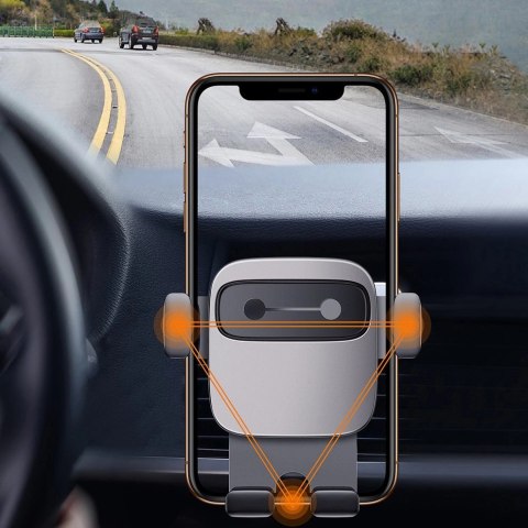 Uchwyt Baseus Cube SUYL-FK01 grawitacyjny na telefon 4.7-6.6" do samochodu na kratkę nawiewu - czarny Uchwyt Baseus Cube SUYL-FK01 grawitacyjny na telefon 4.7-6.6" do samochodu na kratkę nawiewu - czarny