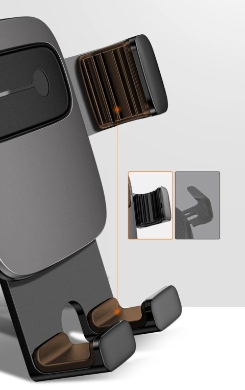 Uchwyt Baseus Cube SUYL-FK01 grawitacyjny na telefon 4.7-6.6" do samochodu na kratkę nawiewu - czarny Uchwyt Baseus Cube SUYL-FK01 grawitacyjny na telefon 4.7-6.6" do samochodu na kratkę nawiewu - czarny