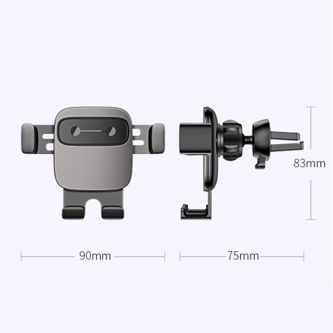 Uchwyt Baseus Cube SUYL-FK01 grawitacyjny na telefon 4.7-6.6" do samochodu na kratkę nawiewu - czarny Uchwyt Baseus Cube SUYL-FK01 grawitacyjny na telefon 4.7-6.6" do samochodu na kratkę nawiewu - czarny