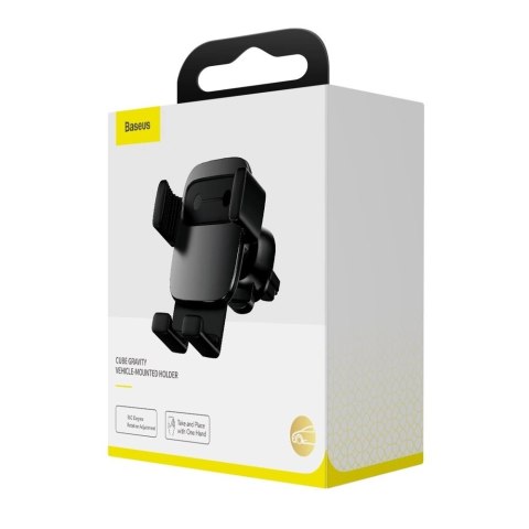 Uchwyt Baseus Cube SUYL-FK01 grawitacyjny na telefon 4.7-6.6" do samochodu na kratkę nawiewu - czarny Uchwyt Baseus Cube SUYL-FK01 grawitacyjny na telefon 4.7-6.6" do samochodu na kratkę nawiewu - czarny