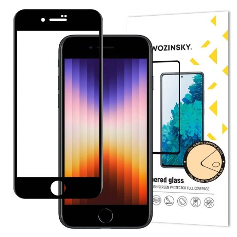 Wozinsky super wytrzymałe szkło hartowane Full Glue na cały ekran z ramką Case Friendly iPhone SE 2022 / SE 2020 / iPhone 8 / iP Wozinsky super wytrzymałe szkło hartowane Full Glue na cały ekran z ramką Case Friendly iPhone SE 2022 / SE 2020 / iPhone 8 / iP