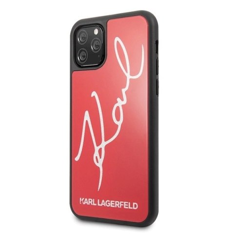 Etui Karl Lagerfeld Signature Glitter na iPhone 11 Pro Max - czerwone Etui Karl Lagerfeld Signature Glitter na iPhone 11 Pro Max - czerwone