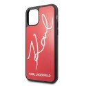 Etui Karl Lagerfeld Signature Glitter na iPhone 11 Pro Max - czerwone Etui Karl Lagerfeld Signature Glitter na iPhone 11 Pro Max - czerwone
