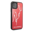 Etui Karl Lagerfeld Signature Glitter na iPhone 11 Pro Max - czerwone Etui Karl Lagerfeld Signature Glitter na iPhone 11 Pro Max - czerwone