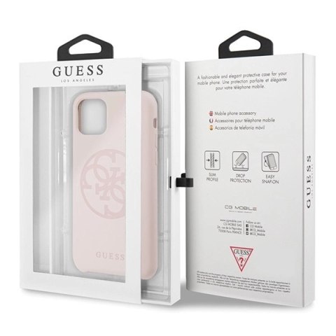 Guess GUHCN58LS4GLP iPhone 11 Pro light pink/jasnoróżowy hard case Silicone 4G Tone On Tone Guess GUHCN58LS4GLP iPhone 11 Pro light pink/jasnoróżowy hard case Silicone 4G Tone On Tone