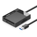 Czytnik kart pamięci Ugreen CR125 30231 SD / micro SD / CF / MS z kablem USB 3.0 1m - czarny Czytnik kart pamięci Ugreen CR125 30231 SD / micro SD / CF / MS z kablem USB 3.0 1m - czarny