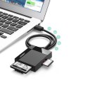 Czytnik kart pamięci Ugreen CR125 30231 SD / micro SD / CF / MS z kablem USB 3.0 1m - czarny Czytnik kart pamięci Ugreen CR125 30231 SD / micro SD / CF / MS z kablem USB 3.0 1m - czarny