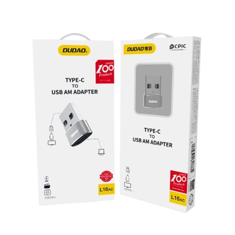 Dudao adapter przejściówka ze złącza USB Type-C na USB czarny (L16AC black) Dudao adapter przejściówka ze złącza USB Type-C na USB czarny (L16AC black)