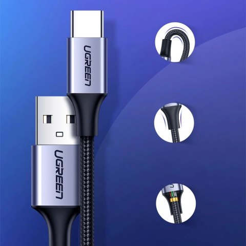 Kabel Ugreen US288 60126 USB-A / USB-C QC 3.0 3A 1m - szary Kabel Ugreen US288 60126 USB-A / USB-C QC 3.0 3A 1m - szary