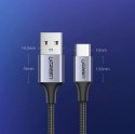 Kabel Ugreen US288 60126 USB-A / USB-C QC 3.0 3A 1m - szary Kabel Ugreen US288 60126 USB-A / USB-C QC 3.0 3A 1m - szary