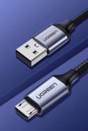 Kabel Ugreen US290 60146 USB-A / micro USB 2.4A 1m - szary Kabel Ugreen US290 60146 USB-A / micro USB 2.4A 1m - szary