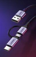 Ugreen kabel przewód 2w1 USB - micro USB / USB Typ C 1m 2,4A czarny (30875) Ugreen kabel przewód 2w1 USB - micro USB / USB Typ C 1m 2,4A czarny (30875)