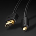 Ugreen kabel przewód HDMI - micro HDMI 19 pin 2.0v 4K 60Hz 30AWG 1,5m czarny (30102) Ugreen kabel przewód HDMI - micro HDMI 19 pin 2.0v 4K 60Hz 30AWG 1,5m czarny (30102)