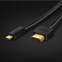 Ugreen kabel przewód HDMI - micro HDMI 19 pin 2.0v 4K 60Hz 30AWG 1,5m czarny (30102) Ugreen kabel przewód HDMI - micro HDMI 19 pin 2.0v 4K 60Hz 30AWG 1,5m czarny (30102)