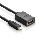 Ugreen kabel przewód przejściówka adapter HDMI - micro HDMI 19 pin 20cm czarny (20134) Ugreen kabel przewód przejściówka adapter HDMI - micro HDMI 19 pin 20cm czarny (20134)