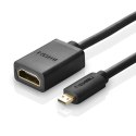 Ugreen kabel przewód przejściówka adapter HDMI - micro HDMI 19 pin 20cm czarny (20134) Ugreen kabel przewód przejściówka adapter HDMI - micro HDMI 19 pin 20cm czarny (20134)