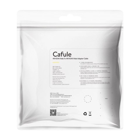 Kabel Baseus Cafule HDMI / HDMI 2.0 4K 60 Hz 3D 18 Gbps 3 m - czarny Kabel Baseus Cafule HDMI / HDMI 2.0 4K 60 Hz 3D 18 Gbps 3 m - czarny
