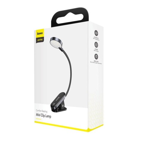 Baseus mini lampka lampa LED z klipsem szary (DGRAD-0G) Baseus mini lampka lampa LED z klipsem szary (DGRAD-0G)