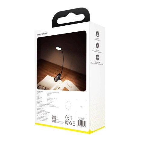 Baseus mini lampka lampa LED z klipsem szary (DGRAD-0G) Baseus mini lampka lampa LED z klipsem szary (DGRAD-0G)