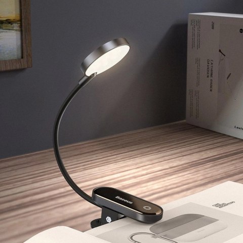 Baseus mini lampka lampa LED z klipsem szary (DGRAD-0G) Baseus mini lampka lampa LED z klipsem szary (DGRAD-0G)