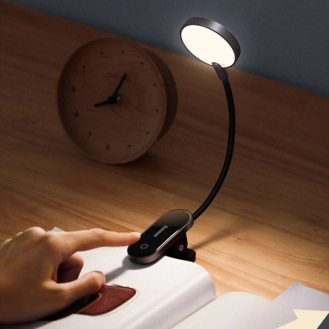 Baseus mini lampka lampa LED z klipsem szary (DGRAD-0G) Baseus mini lampka lampa LED z klipsem szary (DGRAD-0G)