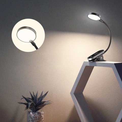 Baseus mini lampka lampa LED z klipsem szary (DGRAD-0G) Baseus mini lampka lampa LED z klipsem szary (DGRAD-0G)