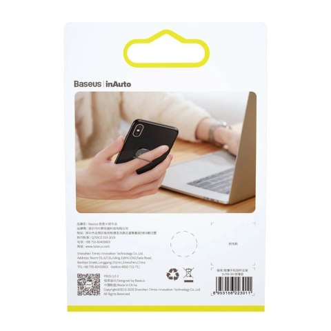 Baseus ultracienki samoprzylepny uchwyt ring podstawka do telefonu szary (SUYB-0A) Baseus ultracienki samoprzylepny uchwyt ring podstawka do telefonu szary (SUYB-0A)